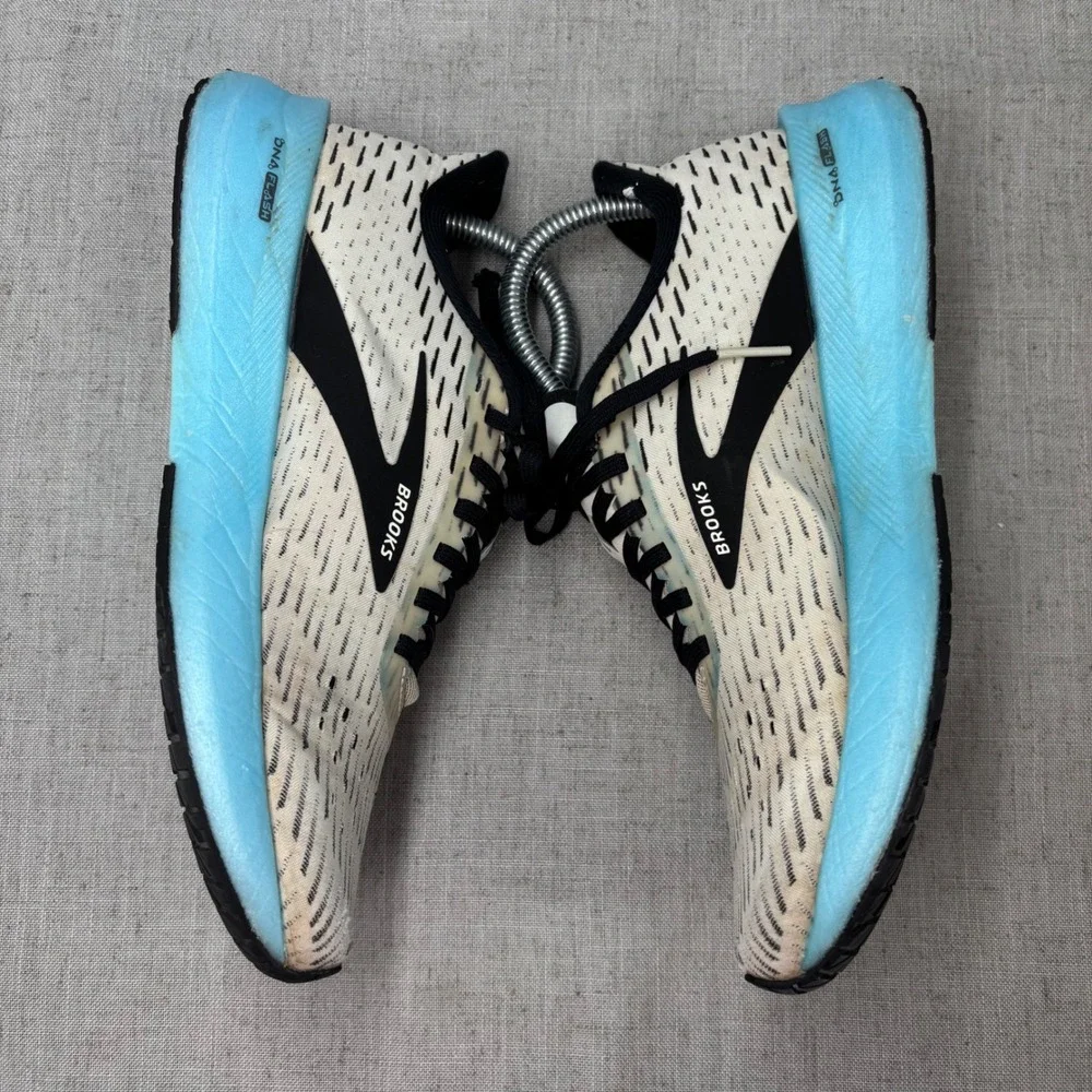 Brooks Hyperion Tempo Running Shoes White Black Blue Mesh Sneaker‎ Women's 7.5